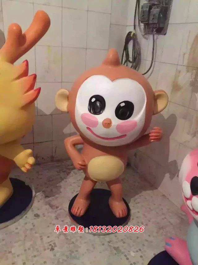 玻璃鋼卡通動物雕塑，玻璃鋼小動物雕塑