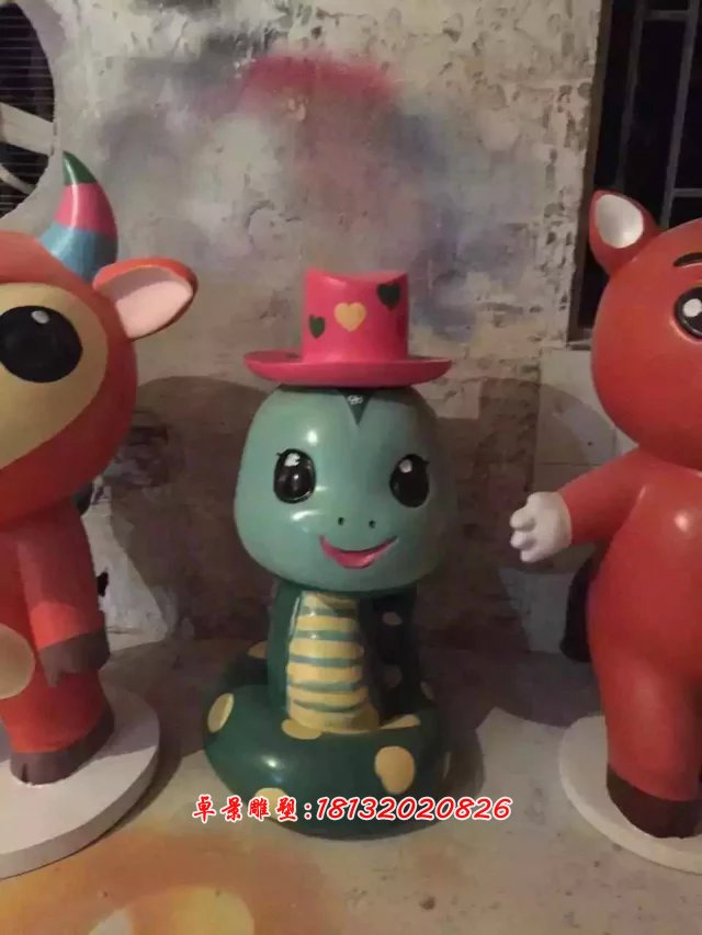 玻璃鋼卡通動物雕塑，玻璃鋼小動物雕塑