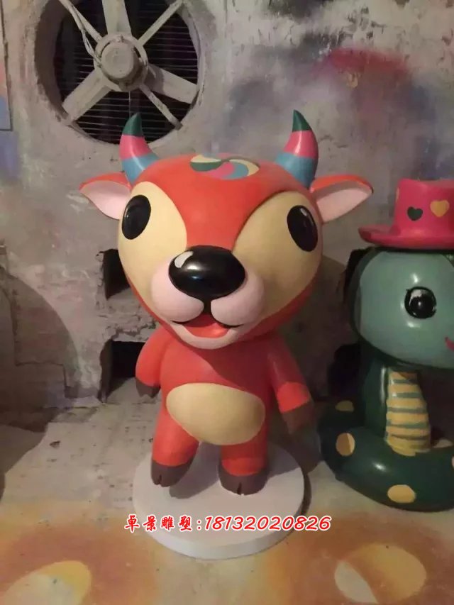 玻璃鋼卡通動物雕塑，玻璃鋼小動物雕塑