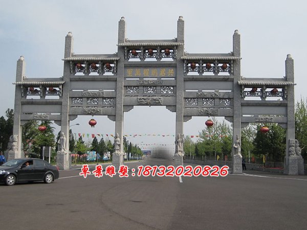 雕塑-石雕-牌樓