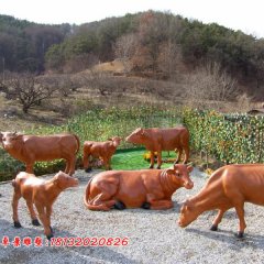 玻璃鋼牛雕塑，玻璃鋼黃牛