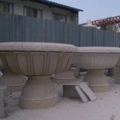 大理石花盆，路邊石花盆