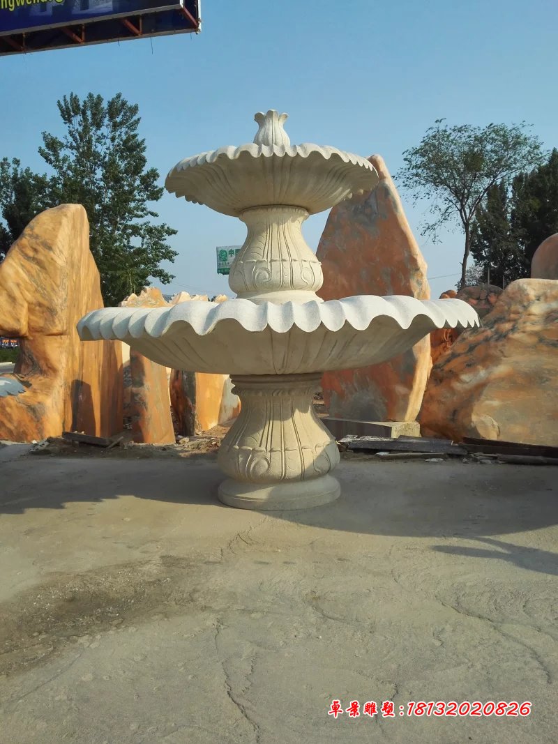 大理石噴泉，兩層石噴泉 (2)
