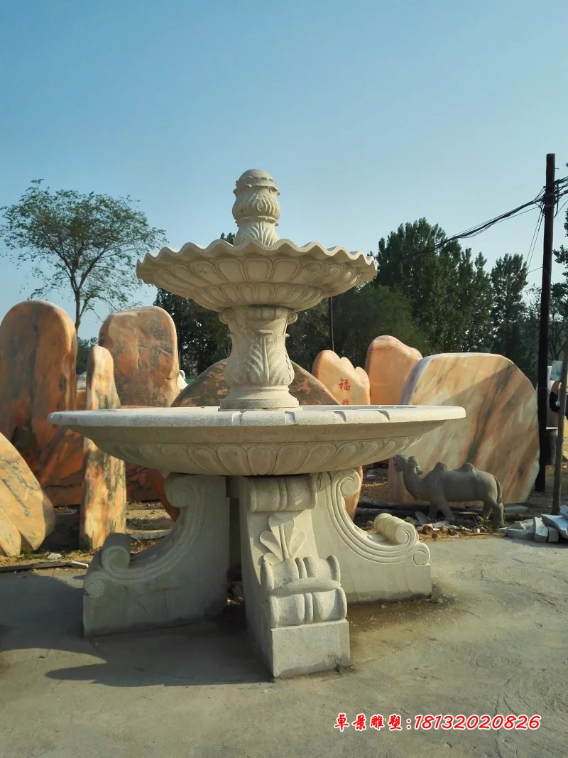 大理石噴泉，兩層石噴泉 (4)