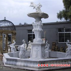 大象石噴泉，漢白玉人物石噴泉