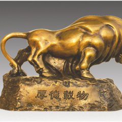 厚德載物銅雕，銅牛雕塑