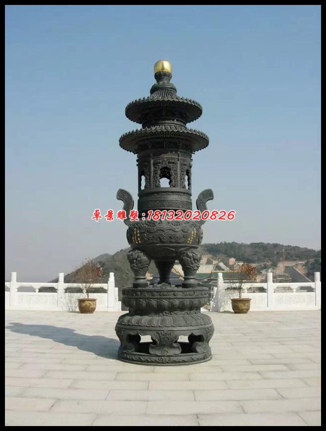 銅香爐，鑄銅香爐雕塑 (1)