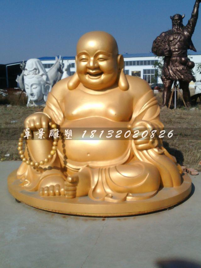 彌勒佛銅雕，貼金銅彌勒佛雕塑，笑面佛銅雕