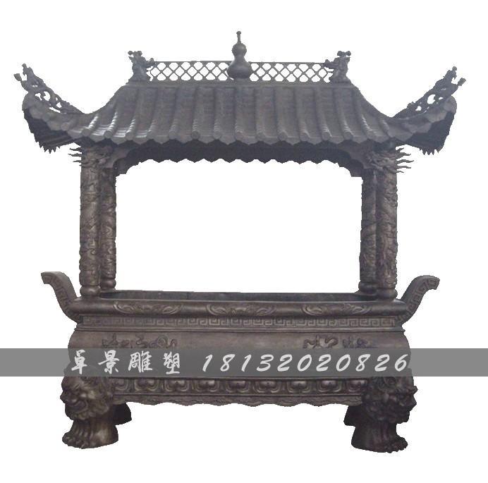 銅香爐，鑄銅香爐，銅方香爐 (2)