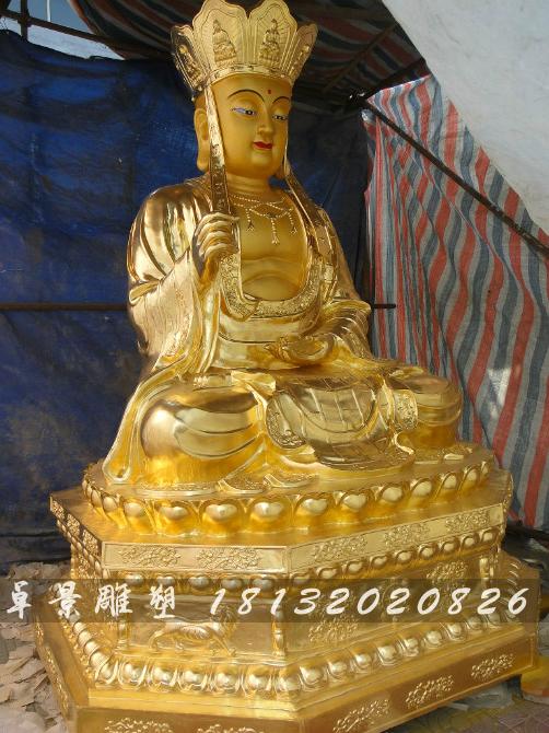 地藏王菩薩雕塑，貼金銅地藏王菩薩雕塑