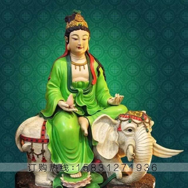 玻璃鋼彩繪普賢菩薩雕塑，玻璃鋼彩繪菩薩雕塑 (3)