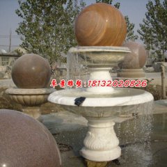 風(fēng)水球石雕，漢白玉風(fēng)水球