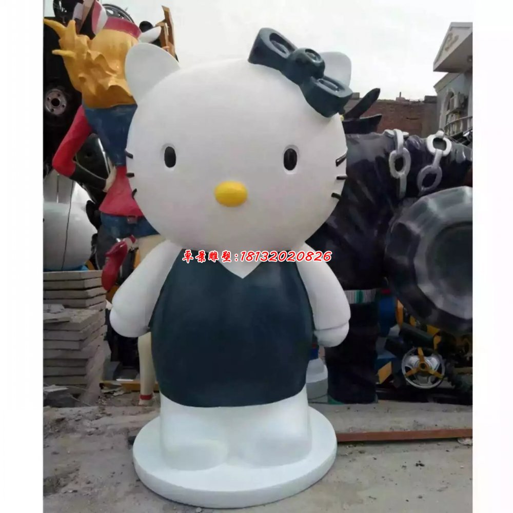 小貓玻璃鋼雕塑，卡通小貓雕塑 (1)