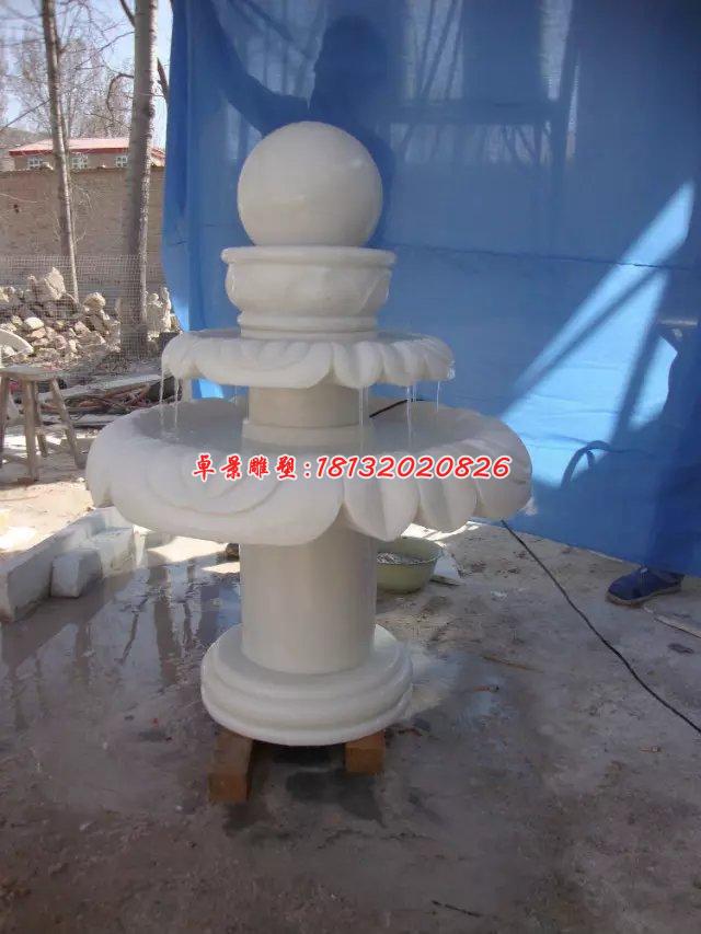 風水球石雕，漢白玉風水球雕塑 (1)