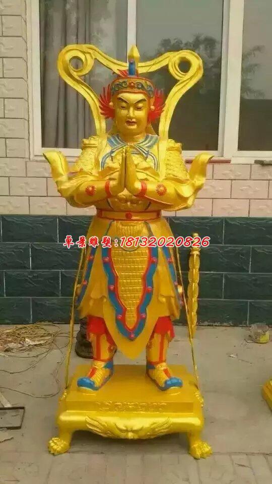 銅雕韋陀，韋陀菩薩彩繪雕塑