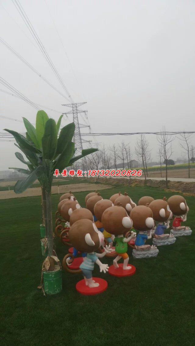 玻璃鋼小猴子雕塑，卡通動物雕塑(1)