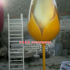 玻璃鋼高腳杯雕塑，玻璃鋼彩繪雕塑