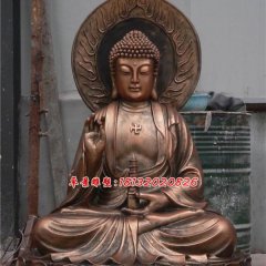 銅佛像，三寶佛銅雕