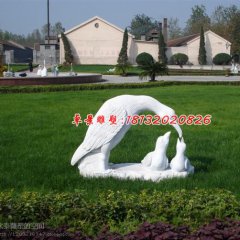 喂食石雕，公園動物石雕，景觀石雕