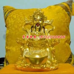 財神銅雕，貼金銅財神雕塑