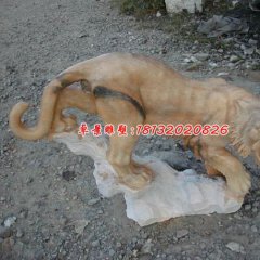 老虎石雕, 晚霞紅動物石雕