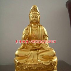 觀音銅雕，鎏金銅觀音菩薩
