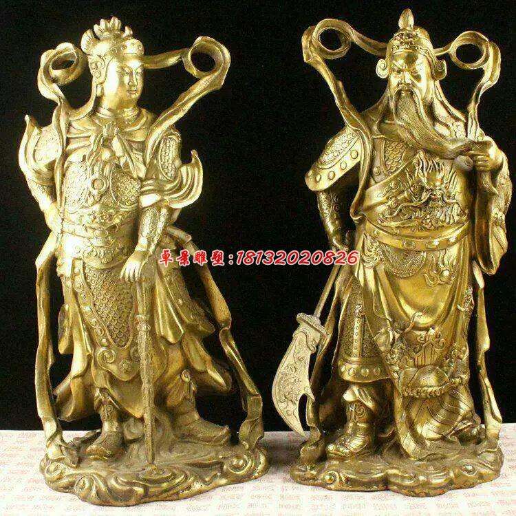 關公銅雕，韋陀銅雕