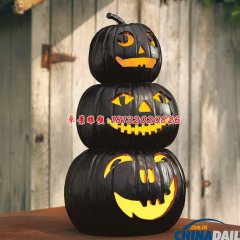 玻璃鋼南瓜雕塑，玻璃鋼萬(wàn)圣節(jié)雕塑