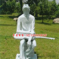 拿吉他的少年雕塑，玻璃鋼人物雕塑