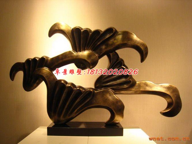 玻璃鋼抽象雕塑，玻璃鋼仿銅雕塑