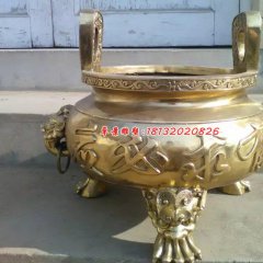 銅雕香爐，寺廟銅香爐雕塑