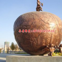 蘋果銅雕，景觀城市銅雕