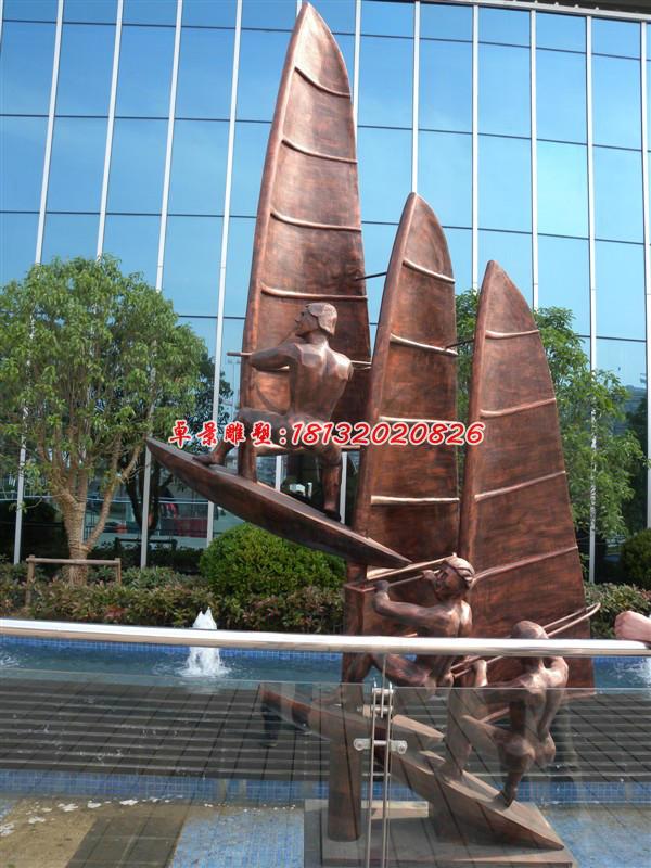 帆船銅雕，廣場帆船景觀銅雕
