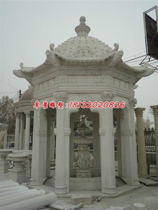 歐式涼亭石雕，小區涼亭雕塑