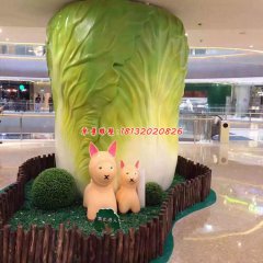 玻璃鋼白菜雕塑，商場玻璃鋼雕塑