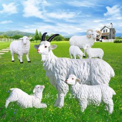 玻璃鋼山羊，玻璃鋼仿真動物雕塑