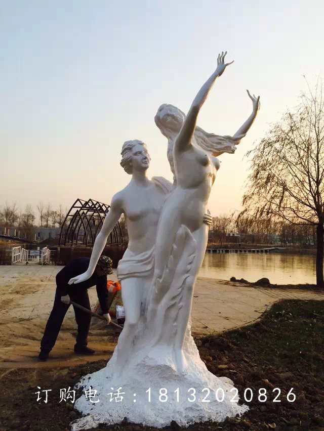玻璃鋼西方人物雕塑，玻璃鋼情侶雕塑