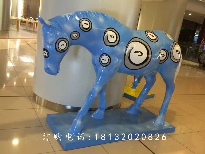 玻璃鋼馬，商場(chǎng)景觀雕塑 (3)