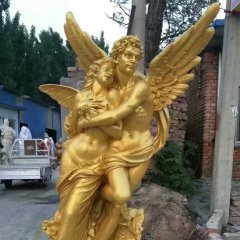玻璃鋼愛神雕塑，西方情侶雕塑