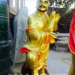 十八羅漢雕塑，玻璃鋼貼金羅漢