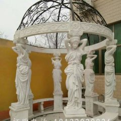 人物涼亭石雕，別墅小區(qū)石涼亭