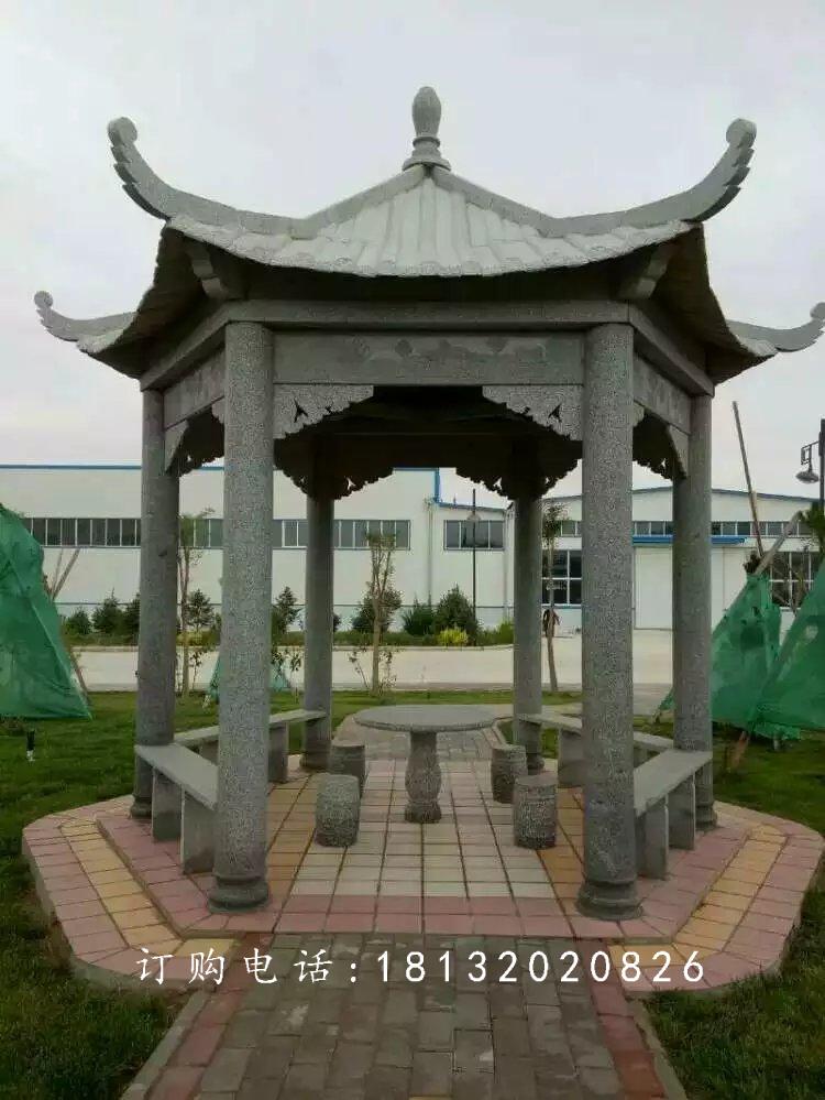 青石涼亭，公園涼亭石雕