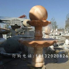 晚霞紅風(fēng)水球石雕，公園景觀石雕