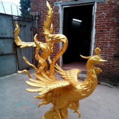 玻璃鋼鳳凰，玻璃鋼仿銅動物