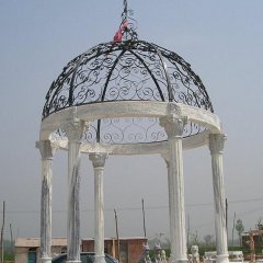 別墅歐式涼亭雕塑，漢白玉涼亭雕塑