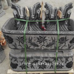 水盆石雕，仿古魚缸雕塑