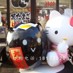 玻璃鋼kitty貓雕塑，卡通玻璃鋼雕塑