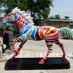 玻璃鋼彩繪馬雕塑，玻璃鋼彩繪雕塑