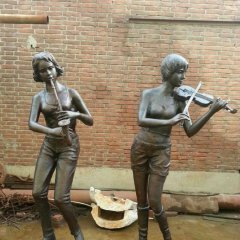 吹奏銅雕，廣場(chǎng)人物銅雕