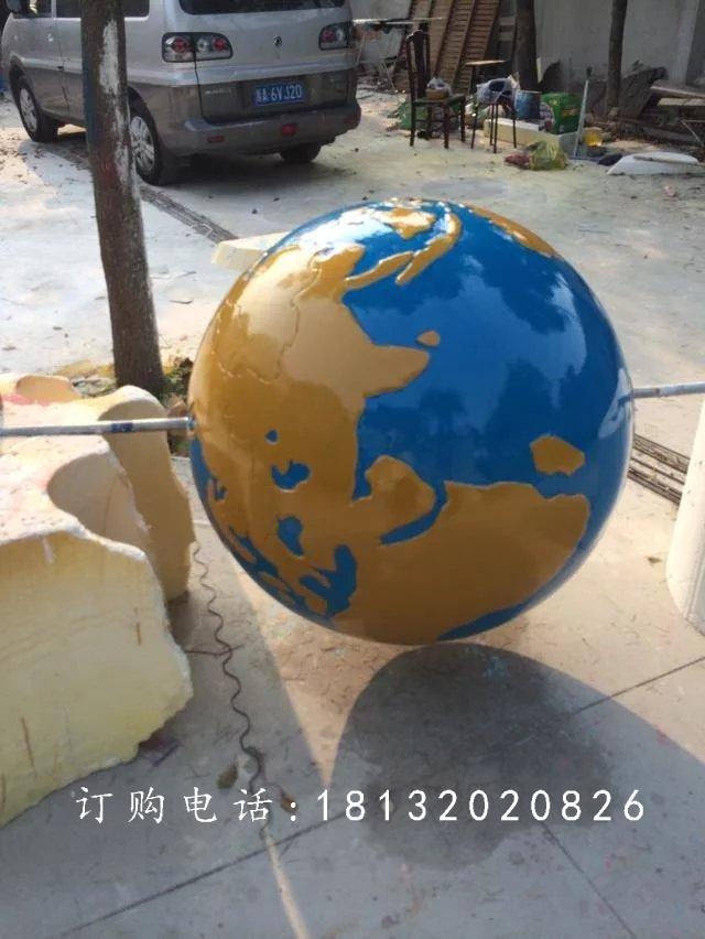 玻璃鋼地球儀雕塑，玻璃鋼仿真地球雕塑 (1)